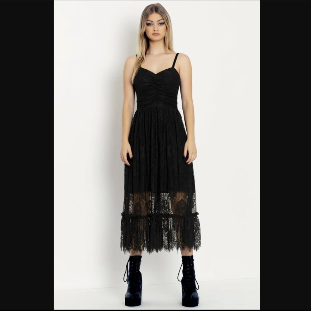Blackmilk Late Night Lace Sweetheart Midaxi Dress